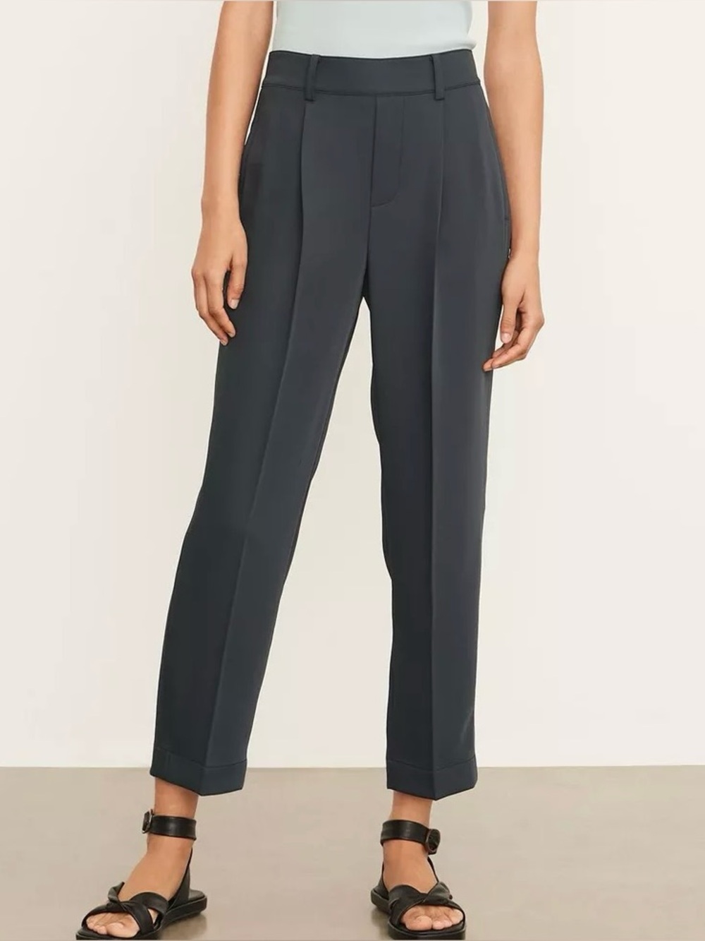 VINCE Mid-Rise Tapered Pull-on Pants (Coastal Blue)